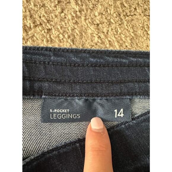 J. Jill Denim 5-Pocket Leggings Dark Wash Skinny Jeggings Blue Women's Size 14 - Picture 4 of 8